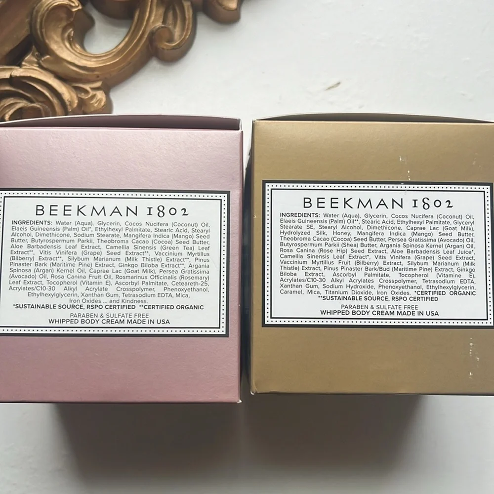 NEW Beekman Pot of Gold and Rose Gold Body Cream Bundle 8 Oz